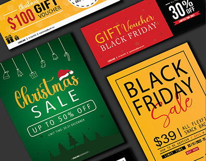 Christmas sale / Black Friday posters / Vouchers