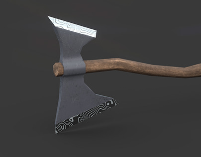 Axe for games Low Ploy 3d model