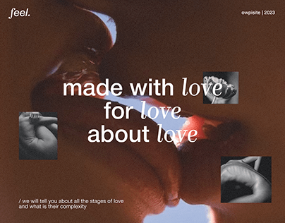 feel. | landing page for love