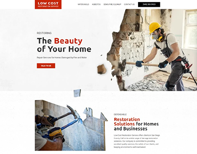 Low Cost Restoration Service landing page
