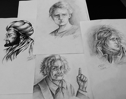 Portraits .: Marie Curie , Ibn Khaldoun , Napoléon Bon
