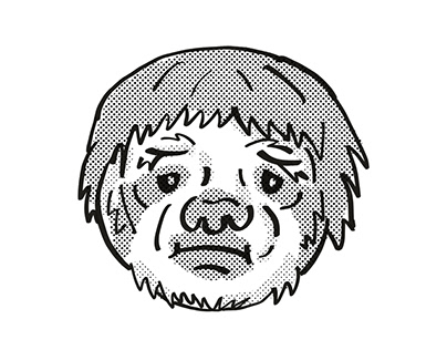 Sloth Endangered Wildlife Cartoon Mono Line Drawing