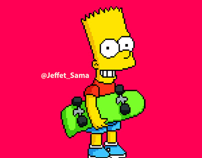 Pixel art Bart Simpson