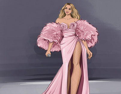 Beyoncé Renaissance tour outfit illustration