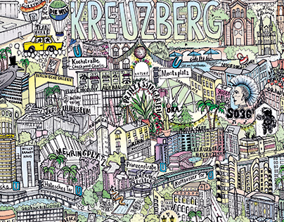 Illustrated map of Kreuzberg