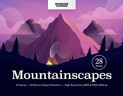 Mountain Backgrounds Pack by Designer Candies