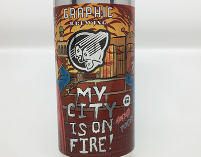 Layout Design - My City is on Fire Beer Can Label