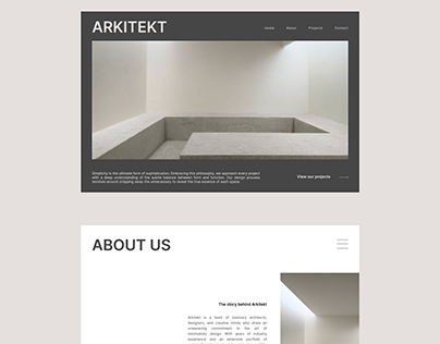 UX/UI webdesign for Arkitekt