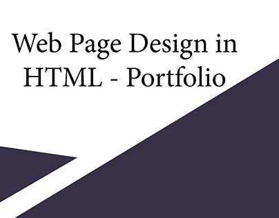 HTML Artist Portfolio Design