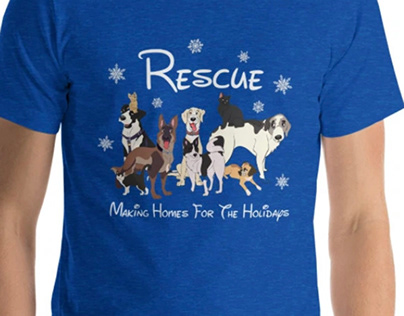 Rescue Dogs Holiday T-Shirt Design