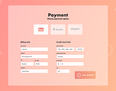 #DailyUI challenge / Day 2 / Credit Card Payment