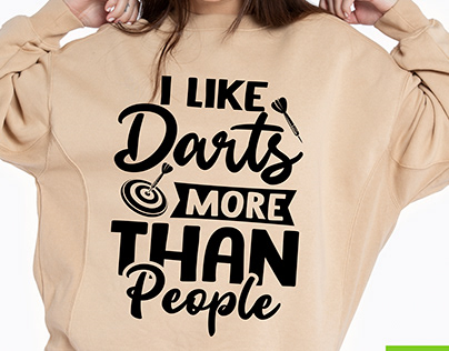 I Like Darts More Than People Dart T-Shirt Design