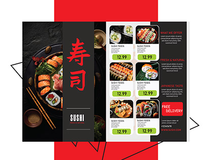Flyer Design for a Sushi Restaurant.