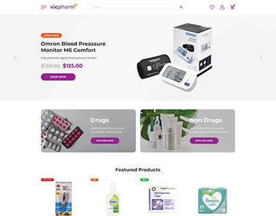 Shop responsice homepage markup for Vicpharm