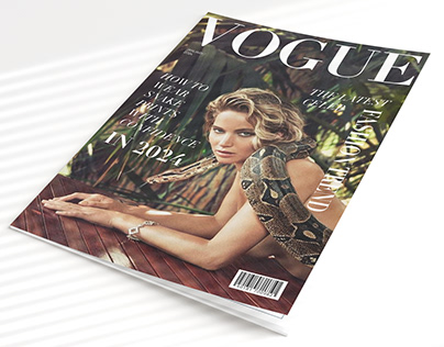 Vogue magazine cover | 3D Leather snake print Handbag