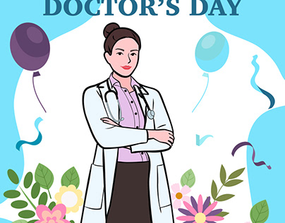 Vector banner of National Doctors Day.