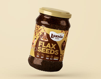 Laxsee Flax Seeds - Jar Label Packaging Design