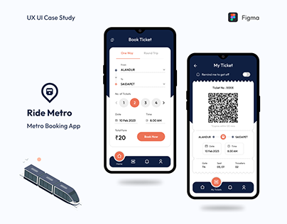 Ride Metro | Metro Booking App | UI UX Case Study