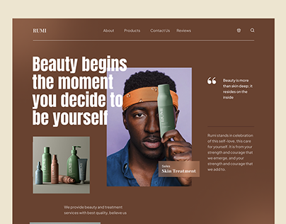 Skincare Beauty Cosmetic Product Landing Page UI Design