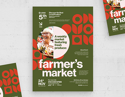 Modern Farmers Market Flyer Template
