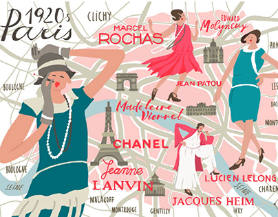 Fashion Map of Paris 1920s