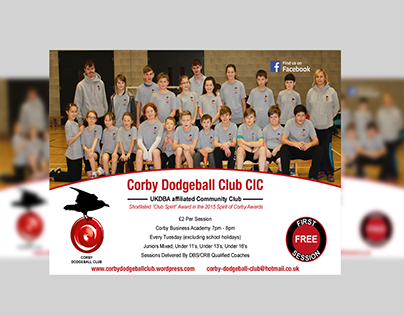 Corby Dodgeball Club CIC Leaflet Design