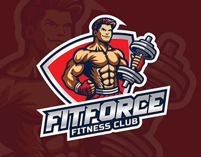 Fit Force Fitness Mascot Logp