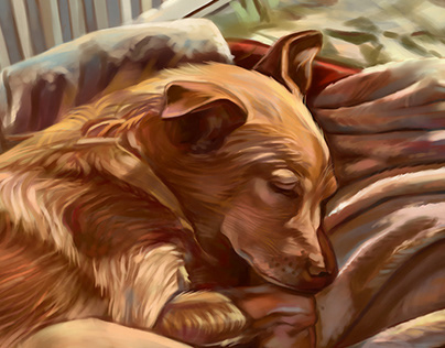 Digital painting dog drawing [ time lapse ] 2018 r.