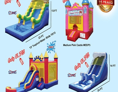 All types of Water Slide Jumpers