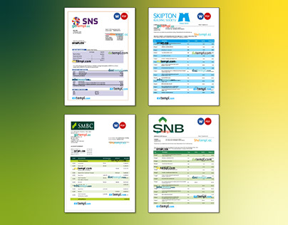 SNS,Skipton SMBC business bank statement templates