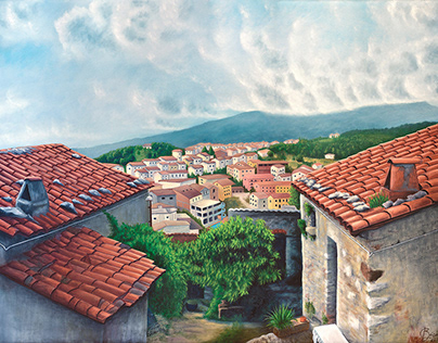 "CASELLE IN PITTARI" - oil on canvas - 60x80 cm