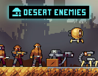 Cyberpunk Desert Bandits Pixel Art