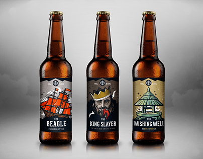 Backwards Bean Brewery label design & illustration