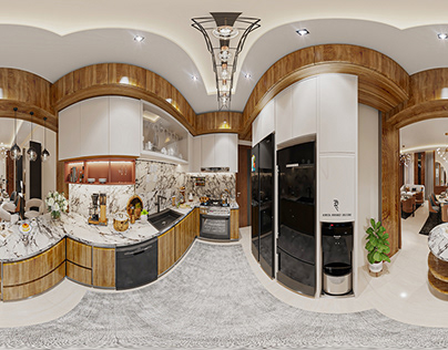 Open Kitchen Design - 3D Panorama