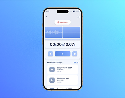 Daily UI Challenge #74 - voice recorder application