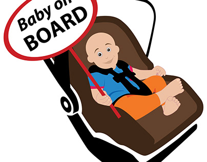 Baby on board vector illustration