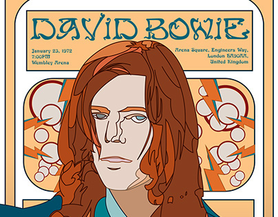 Art Nouveau and International Style David Bowie Poster 