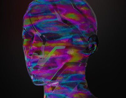 Colored glass woman