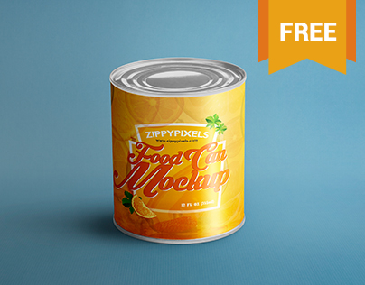 Free Food Can Mock-Up