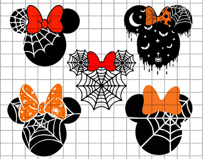 Minnie Mouse Spider Web SVG