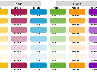 Color Pallete Triads Combination