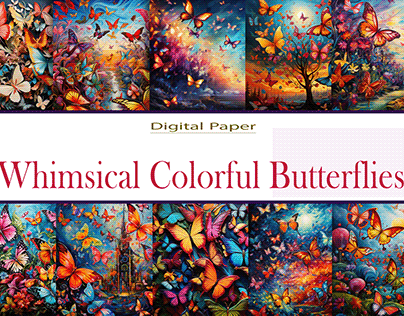 Whimsical Colorful Butterflies