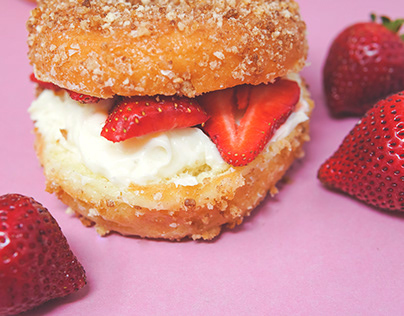 Strawberry filled donut