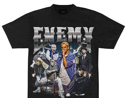 enemy 90s bootleg t-shirt design