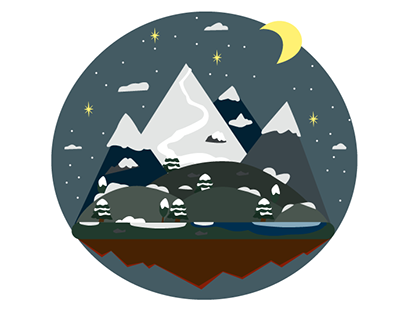 Mountains under snow - Landscape animation