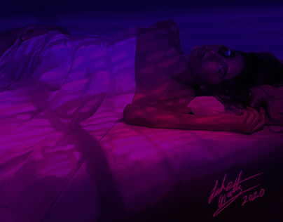 Synthwave/Neon Noir Album Cover for Synyu
