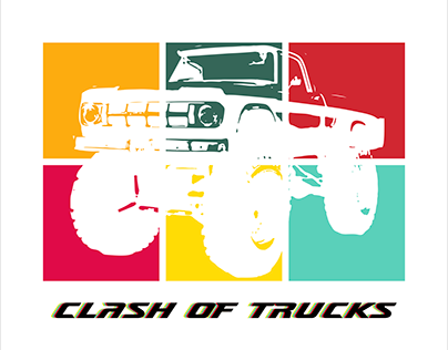 Clash of trucks logo design