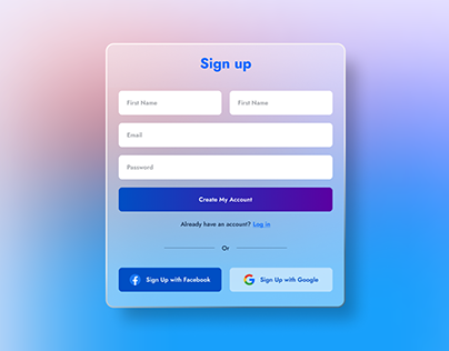 Sign Up page Design #100_Days_UI_Challenge DAY-001