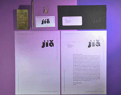 Jia-Studio: Briefbogen und Visitenkarte