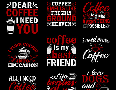 Coffee Vector T-shirt Designs.